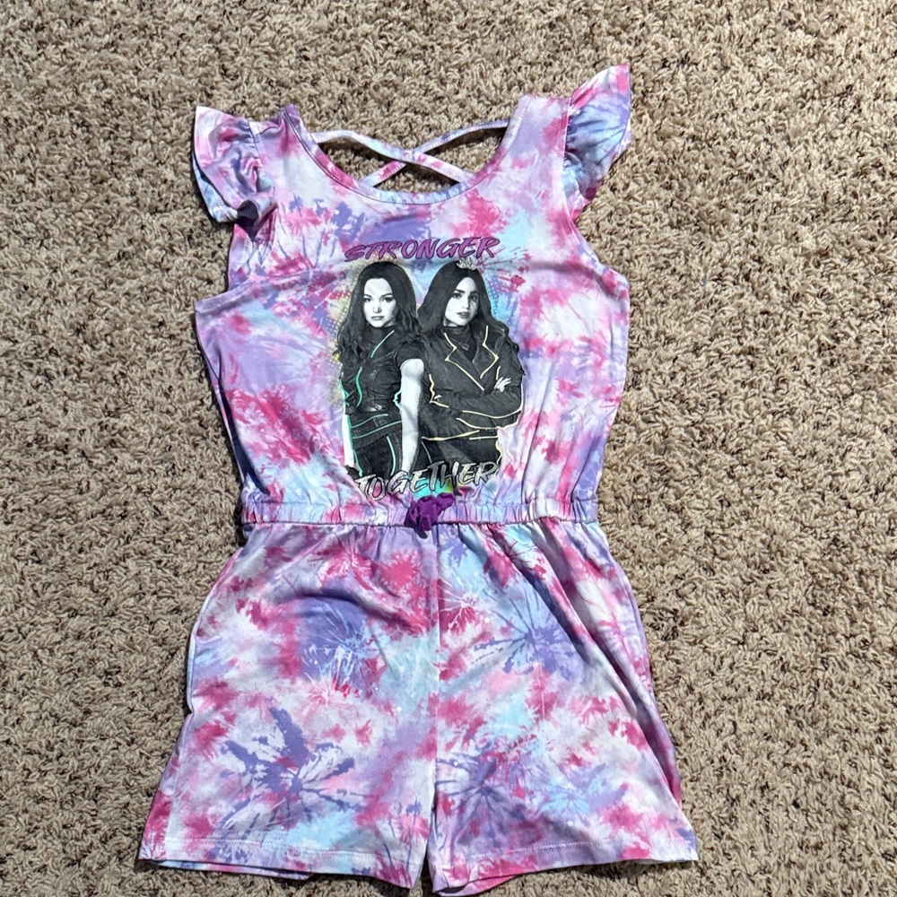 Girls size S (6/6x) tie dyed Descendants 3 romper